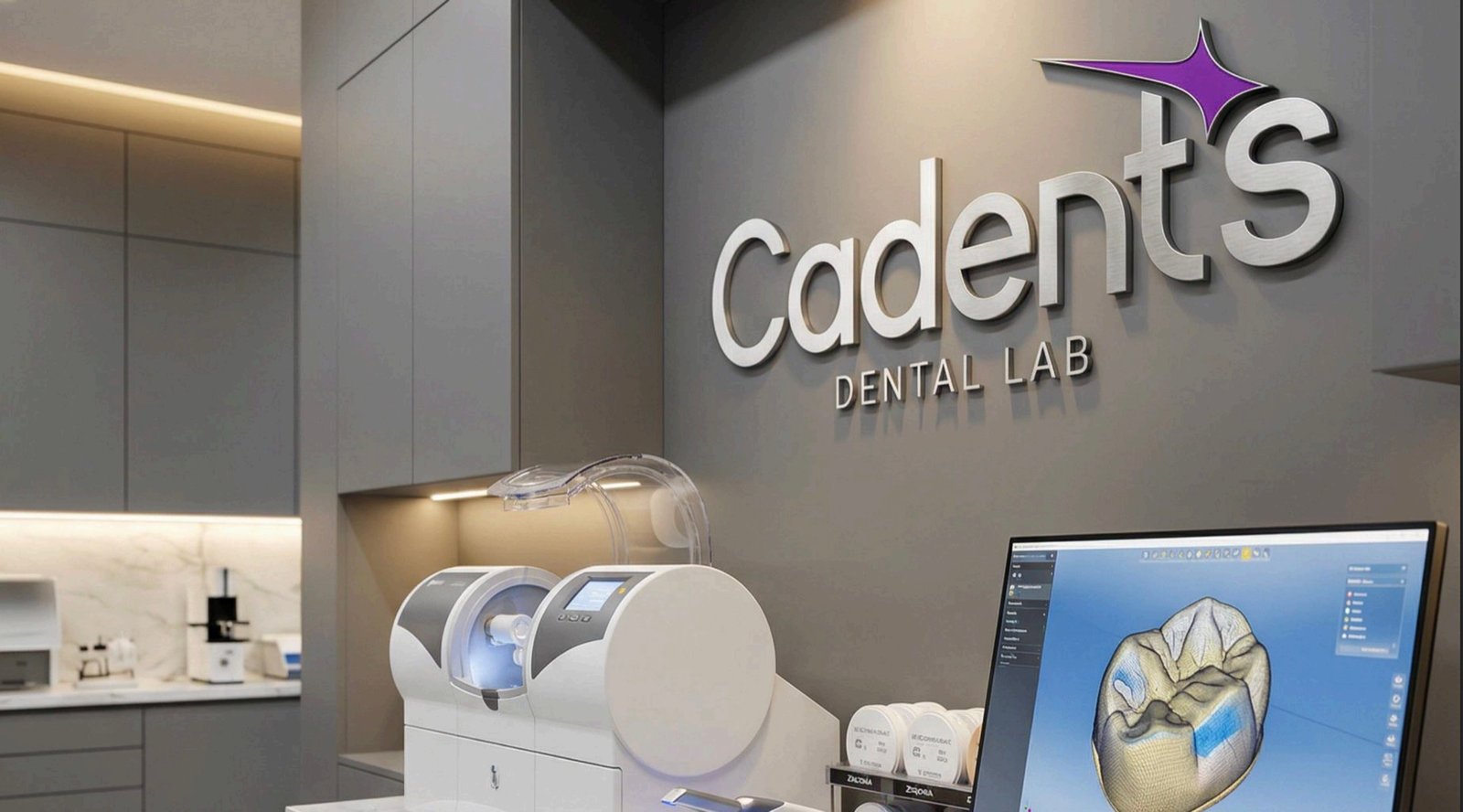 Interior do laboratório da Cadent's Dental Lab em Florianópolis